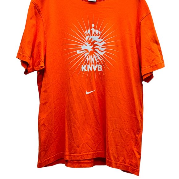 Nike KVNB Nederland Printed Men's T-Shirt Half Sleeve Orange - Size XL - Picture 2 of 8